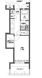 アクタス博多5タワー 1Kの間取図画像