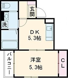 JR豊肥本線 光の森駅 徒歩25分の賃貸アパート 1階1DKの間取り