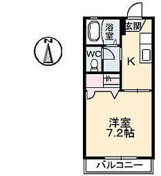 フレグランス　Ｂ棟 1階1Kの間取り