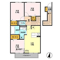 サントビーレジデンス1 3LDKの間取図画像