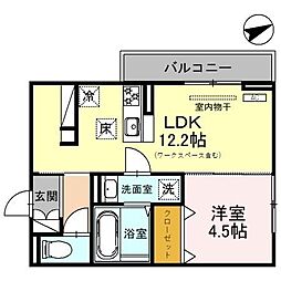 JR信越本線 三条駅 徒歩13分の賃貸アパート 1階1LDKの間取り