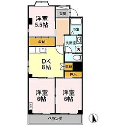 エスプラナード 3階3DKの間取り
