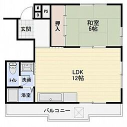 メゾン徳川 2階2DKの間取り