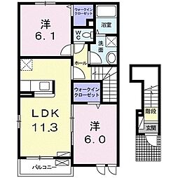 AKハイム 2LDKの間取図画像