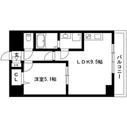 サンマール金山南 5階1LDKの間取り