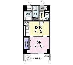 ルブス湘南 1DKの間取図画像