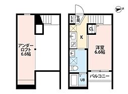 mocos ワンルームの間取図画像