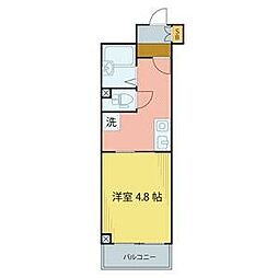 プラディア宮城野 1Kの間取図画像