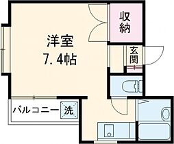 セントポーリア88 303 3階1Kの間取り