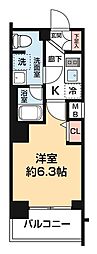 ガレリアレジデンス石川町 5階1Kの間取り