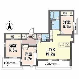 モンタージュ政所 4階3LDKの間取り