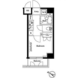 ヴェルト横濱石川町II 7階1Kの間取り