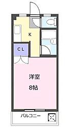 ハイツ坂野 1Kの間取図画像