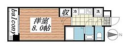 メゾン・ド・ヴィレ深江 1Kの間取図画像