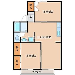 ファーストコーポ八千代 2DKの間取図画像