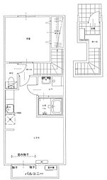 ポルトボナー 2階1LDKの間取り