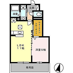 リヴェール神田A 1LDKの間取図画像