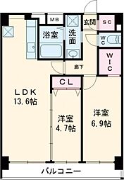 ZENITH BURGE 2LDKの間取図画像