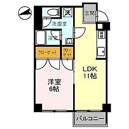 メゾンひまわり 4階1LDKの間取り