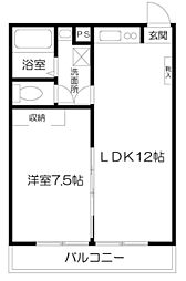 うとはなぞの 2階1LDKの間取り