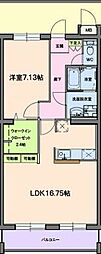 デュランタ愛野 4階1LDKの間取り