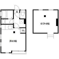 エクセルシャトー国見ヶ丘II 1階ワンルームの間取り