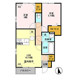 スペチアーレ　I 1階2LDKの間取り