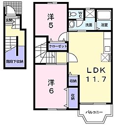 ソレアード・3 2LDKの間取図画像