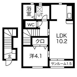 ジョイア・ヴィータ 1LDKの間取図画像
