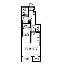 wave garden(ウェーブ・ガーデン) 1LDKの間取図画像