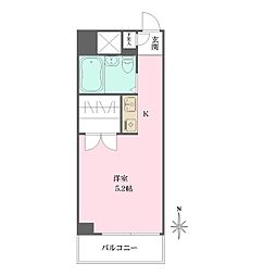 プレステージ東武練馬 5階ワンルームの間取り