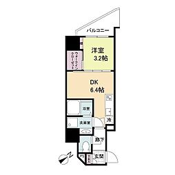 セレニテ難波ミラク参番館 7階1DKの間取り