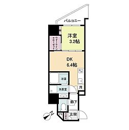 セレニテ難波ミラク参番館 13階1DKの間取り