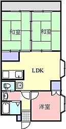岩藤マンション 3階3LDKの間取り