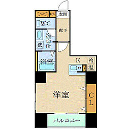 グラン・ドミール仙台駅東 4階ワンルームの間取り