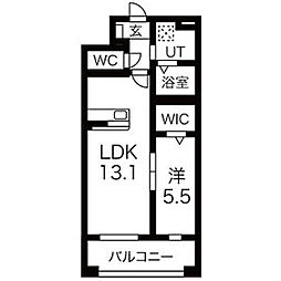 RVII(アールセブン) 1LDKの間取図画像