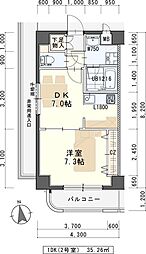 サーティラブ 1DKの間取図画像