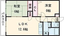 熊本電気鉄道 須屋駅 徒歩6分の賃貸マンション 1階2LDKの間取り