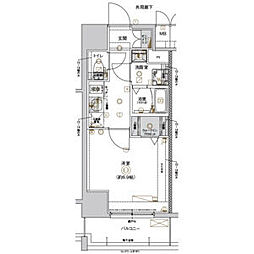 CREST TAPP黒川 13階1Kの間取り