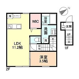 Bloom内免 B 1LDKの間取図画像