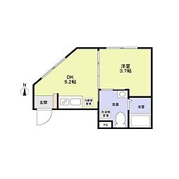 シルベリオ練馬 2階1DKの間取り