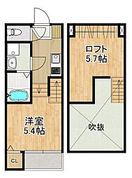 MODERN PALAZZO 宇都 ai second 1階1SKの間取り