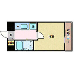 アセンティアびわこ 5階1Kの間取り