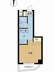 都営大江戸線 森下駅 徒歩10分の賃貸マンション 7階1Kの間取り