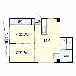 カペラホリエ 5階2DKの間取り