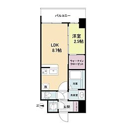 JR東海道・山陽本線 新大阪駅 徒歩10分の賃貸マンション 11階1LDKの間取り