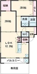 KフィールドA 2LDKの間取図画像