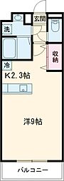 ルーナシティ ワンルームの間取図画像