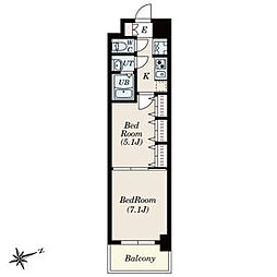 S-RESIDENCE神沢afford 2Kの間取図画像