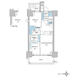 ルフォンプログレ門前仲町プレミア 2LDKの間取図画像